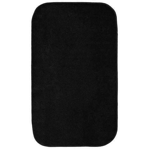 Garland Rug Gramercy 24"x40" Washable Bath Rug Black: Machine Made, Non ...