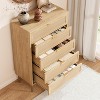 Acekool Tall Rattan 5-Drawer Dresser – Space-Saving Vertical Storage with Metal Accents - 3 of 4