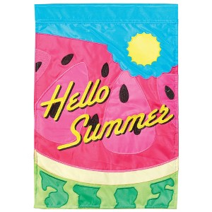 Dicksons Magnolia Garden Hello Summer Watermelon Pink 42 x 29 Polyester Outdoor Garden Flag - 1 of 1