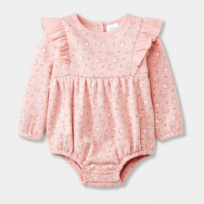 Image of Baby Girls' Mickey Mouse & Friends Ruffle Bodysuit - Pink 3-6M