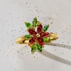 Ross-Simons 1.20 ct. t.w. Garnet Flower Ring With .90 ct. t.w. Chrome Diopsides and Citrine Accents in 18kt Gold Over Sterling - 4 of 4