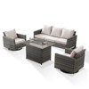 4 Pieces Patio Furniture Set with Fire Pit Table, Outdoor Furniture Set with Rocking Swivel Chairs, Wicker Patio Set with 4'' Thickened Cushion - 2 of 4