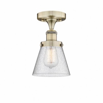 Cone - 1 Light Semi-Flush Mount In Industrial Style-8.25 Inches Tall and 6.5 Inches Wide