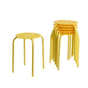 VECELO 6-Piece Stacking Stools, 17.7 in. Standard Height, Portable Plastic Colorful Decoration Stools for School Classroom or Office - 1 of 4