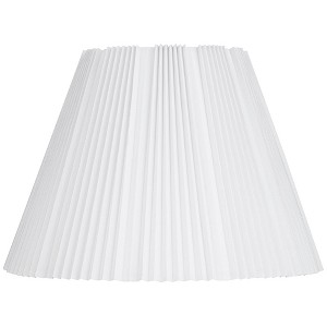 Springcrest Collection Hardback Knife Pleated Empire Lamp Shade White Large 9" Top x 17" Bottom x 12.25" Slant Spider with Harp and Finial Fitting - 1 of 4