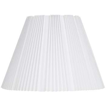 Springcrest Collection Hardback Knife Pleated Empire Lamp Shade White Large 9" Top x 17" Bottom x 12.25" Slant Spider with Harp and Finial Fitting