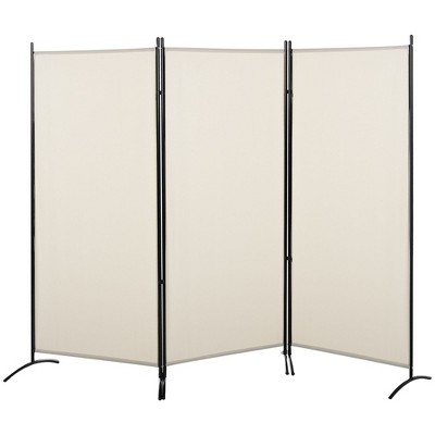 NicBex 3-Panel Room Divider Folding Fabric Privacy Screen with Metal Legs Partition for Home & Office