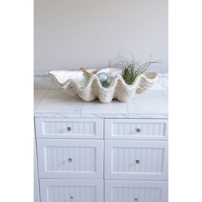 Large White Magnesia Seashell Decorative Bowl