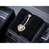 Jewelry Avalanche Women's 14K Gold Halo Heart 14G Belly Button Ring with 0.50cttw Moissanite - 4 of 4