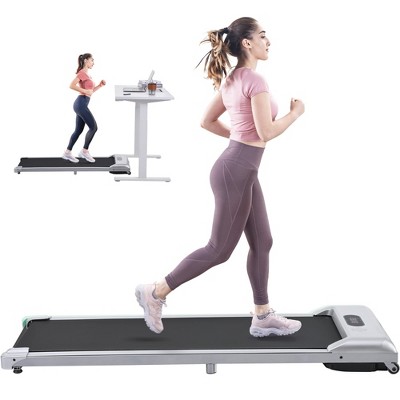 2-in-1 Under Desk Walking Pad Treadmill - Silver Portable Electric Treadmill for Home/Office, 260LBS Capacity & 2.25HP Motor - Lightweight Walking
