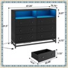 Jojoka Modern 6-Drawer Dresser with LED Lights & Charging Station, Wide Storage Cabinet for Bedroom, Closet, Living Room - 4 of 4