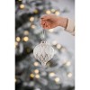 Gulches 4 in White Lantern Style Shatterproof Classic Glass Christmas Ball Ornaments Wedding Event Decor 6-Pack - 4 of 4