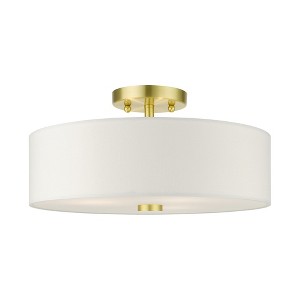 Livex Lighting Meridian 3 - Light Semi-Flush Mount in  Satin Brass - 1 of 2
