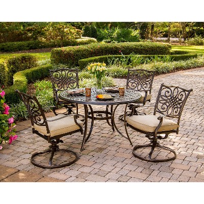Traditions 5-Piece Metal Patio Motion Dining Furniture Set