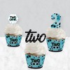 Big Dot of Happiness Two Cool - Boy - Cupcake Decoration - Blue 2nd Birthday Party Cupcake Wrappers and Treat Picks Kit - Set of 24 - 3 of 4