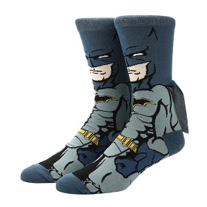 Batman Adult Gray Casual Crew Socks With Cape Attachments-OSFA - 1 of 4