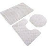 Home Mart Goods Beige Textured Ultra Soft Non-Slip Absorbent Geometric Bathroom Bath Mat Set - 2 of 3