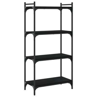 vidaXL Bookcase Storage Bookshelf Display Book Cabinet Black Engineered Wood - Black 23.6" 47.2"