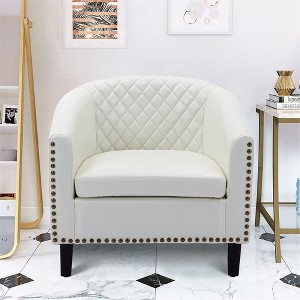 Barrel Chairs with Soft Padded Armrest for Living Room Bedroom Waiting Room - 1 of 4