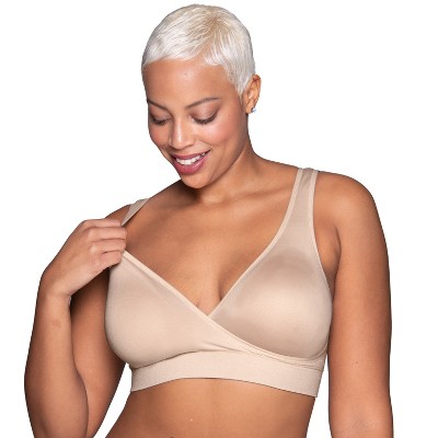 Image of Vanity Fair Womens Nursing Cross Front Pullover Bra 72074 - Damask Neutral - Large