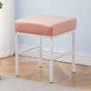 SEVOBAL Ottomans and Benches Upholstered Vanity Footstool Soft Padded Seat with Metal Legs Modern Makeup Stool for Bedroom, Pink, 42.00"*34.00"*17.00" - 4 of 4