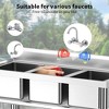 39"x18"x37" Kitchen Sink Stainless Steel Commercial 3 Compartment Utility Sink Backsplash - 4 of 4