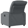 vidaXL Gray Faux Leather Massage Recliner Chair - Manual Reclining Lounge Seat with Cup Holders for Living Room Comfort - 4 of 4