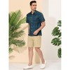 Lars Amadeus Men's Summer Color Block Button Short Sleeve Beach Geometric Shirts - 4 of 4