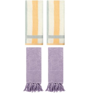 REGALWOVEN 4 Pcs Cotton Bathroom Hand Towels for Home Decoration - 1 of 4