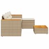 VidaXL 3 Piece Patio Sofa Set with Cushions Beige Poly Rattan - 4 of 4