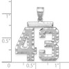 Black Bow Jewelry 14k White Gold, Varsity Collection, Large D/C Pendant, Number 43 - 2 of 3