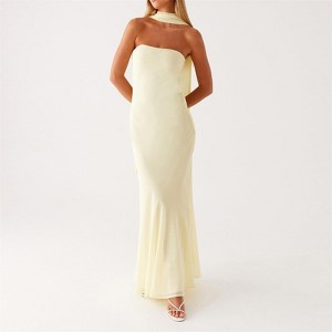 Clotth Women's Floral Off-Shoulder Bodycon Dress - Summer Slim Fit, Long Mesh Layer with Scarf for Weddings and Cocktail Parties - 1 of 4