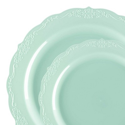Smarty Had A Party Turquoise Vintage Plastic Dinnerware Set - 120 Sets