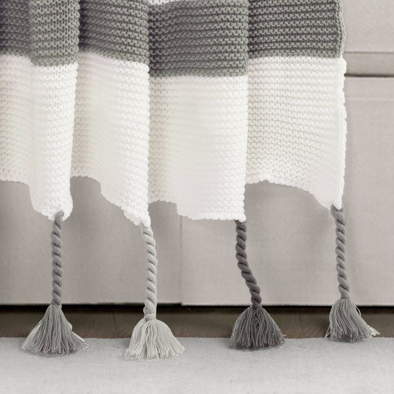 50"x60" Boho Knitted Braided Tassel Throw Blanket - Lush Décor, 4 of 6