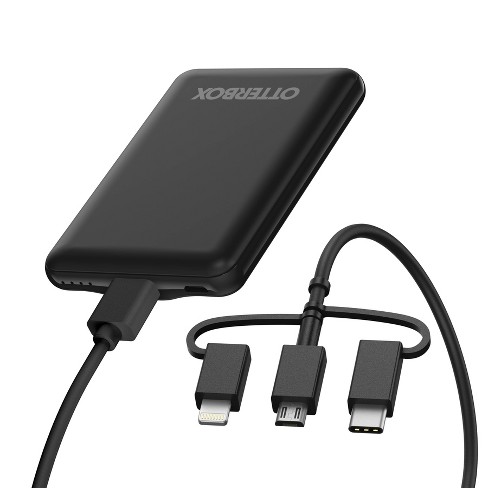 3 In 1 + Cable Power Bank Kit Usb-a Micro 10w 5000mah - Black : Target