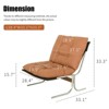 Faux Leather Armchair, High Back Modern Accent Chair with Metal Legs, Oversized Sofa Chair with Soft Padded - ModernLuxe - 3 of 4