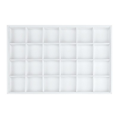 Unique Bargains PU Leather White Jewelry Trays with Removable Dividers