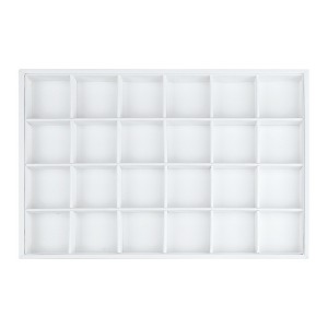Unique Bargains PU Leather White Jewelry Trays with Removable Dividers - 1 of 4