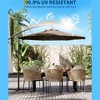 10ft Outdoor Cantilever Hanging Offset Umbrella, UV Protection Waterproof for Garden, Deck, Backyard, Pool (Brown) - 2 of 4