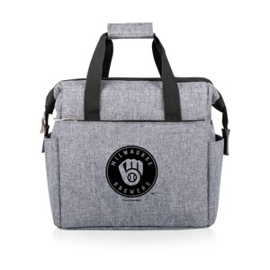 MLB Milwaukee Brewers On The Go Soft Lunch Bag Cooler - Heathered Gray - 1 of 4