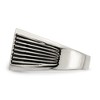 Black Bow Jewelry Men's 13mm Stainless Steel & Black Enamel Grooved Tapered Signet Ring - 3 of 4
