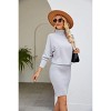 Women's Sweater Dress Long Knitted Dress High Temperament Thin Package Hip High Neck Sweater Dress - 3 of 4