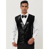 Lars Amadeus Men's Glitter Sequin Sleeveless Suit Vest Set with Bow Tie 2 Packs - image 3 of 4