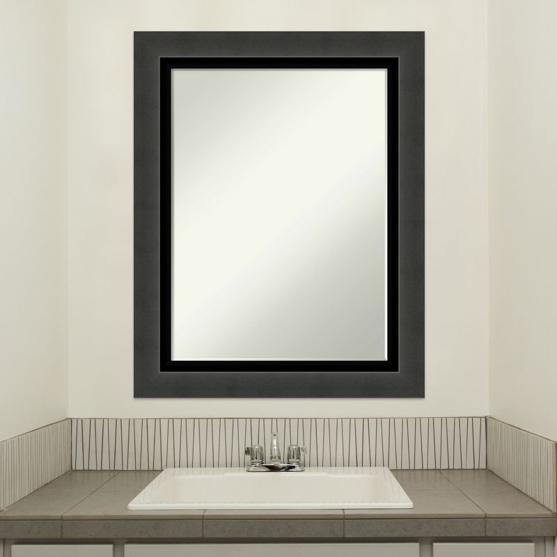 Amanti Art Tuxedo Black Petite Bevel Bathroom Wall Mirror 29 x 23 in., 5 of 9