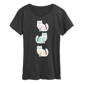Women's - Instant Message - Scandinavian Cats Short Sleeve Graphic T-Shirt - 1 of 4