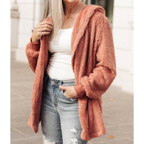 Women s At The Lodge Fuzzy Cardigan Cozy Casual M Target