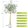 Olive Tree Artificial Indoor, Tall Large Faux Olive Tree with Planter, Realistic Fake Plant with Wooden Trunk & Fruit for Home Decor, Green - 2 of 4