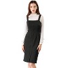 INSPIRE CHIC Women's Classic Button Decor Slim Fit Sleeveless Tie Waist Pinafore Overall Dress - 3 of 4
