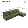 VYNXARIA 120*61" Oversized Wide Seat Sectional Sofa with Reversible Chaise,Loop Yarn Fabric 5-seat Armless Convertible L-shaped Couch - 4 of 4