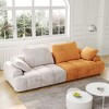 NicBex Couches for Living Room 86.6" Large Loveseat Sofa Upholstered Couch Soft Sponges Modern Designs Sofa with 4 Cozy Cushions, Yellow with grey - 4 of 4